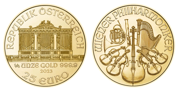 Zlatá investiční mince Wiener Philharmoniker 1/4 Oz