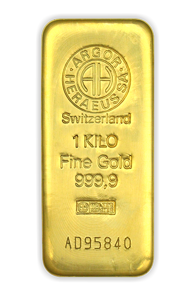 Zlatý slitek 1000 g Argor-Heraeus